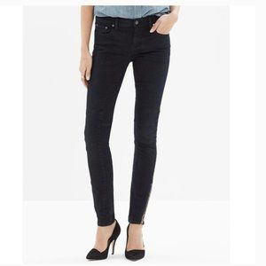 Madewell Skinny Moto Ankle Zip Dark Jeans 27